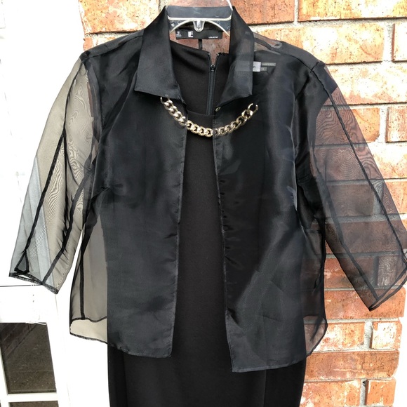 Calvin Klein black dress Leslie Faye jacket - Picture 4 of 5